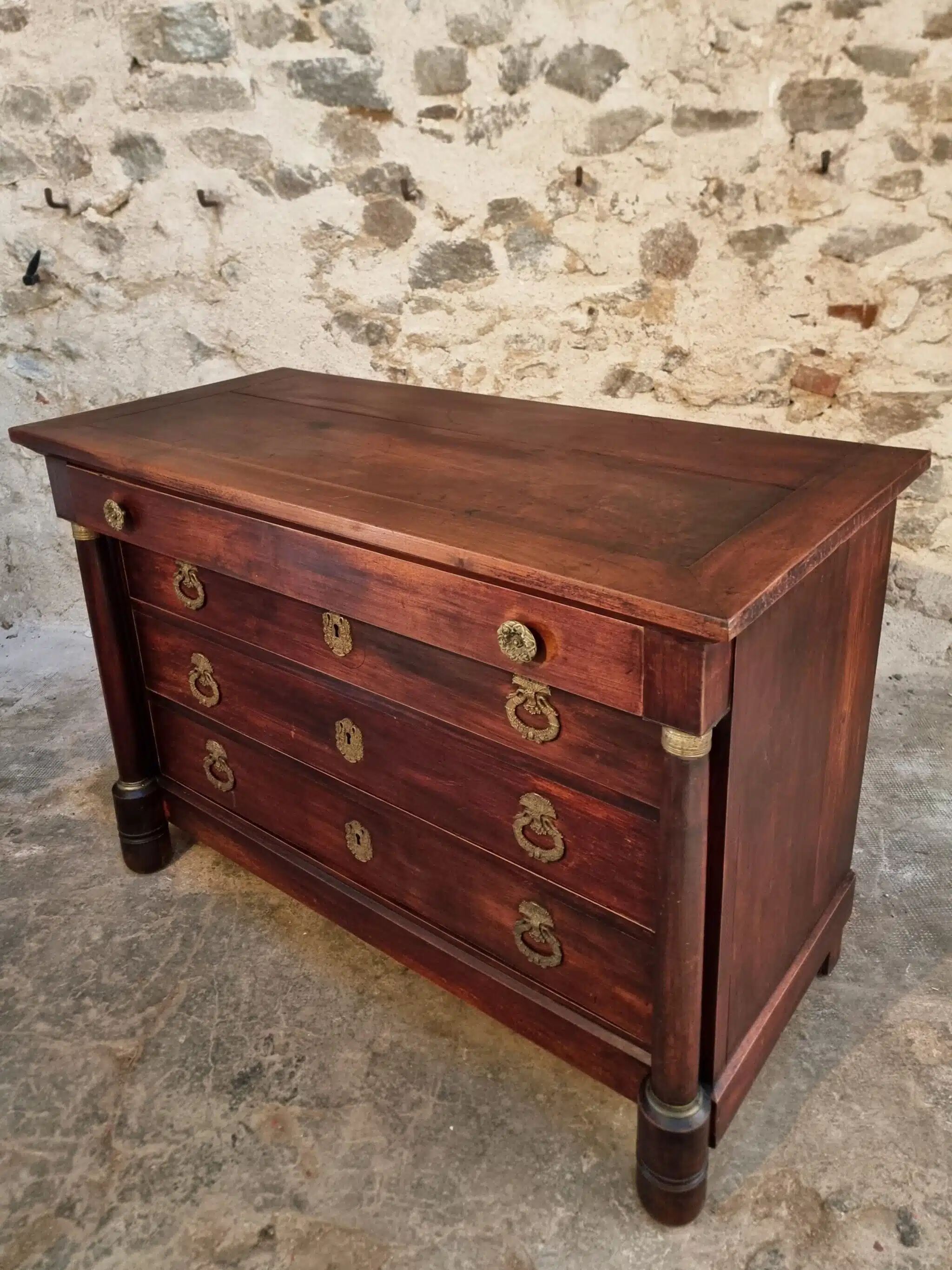 Commode Empire française ancienne en acajou