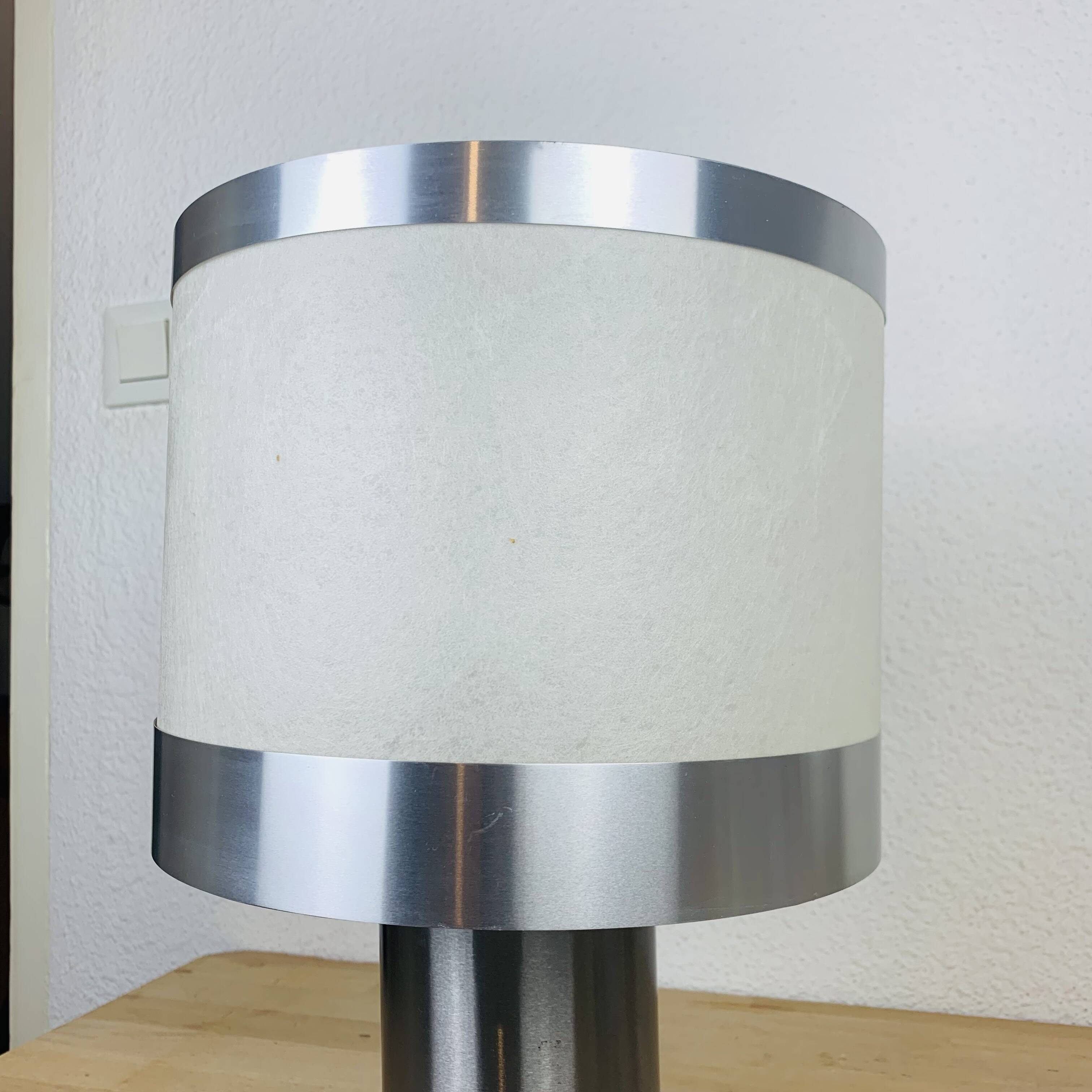Reggiani cylinder lamp brushed metal 70s