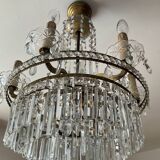 Cascade chandelier with crystal drops