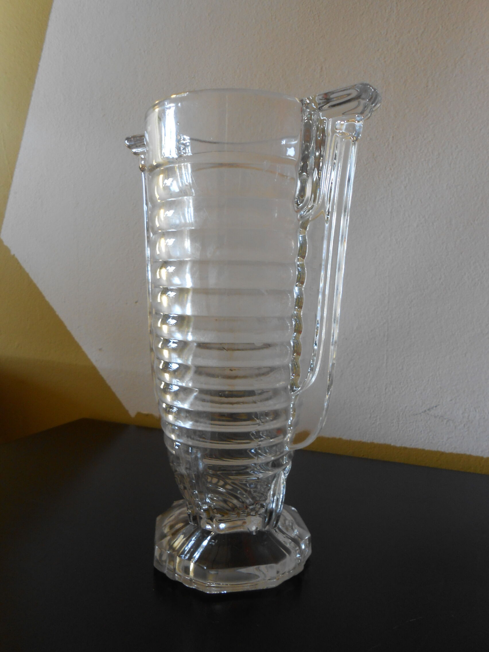 Narrow glass art deco vase