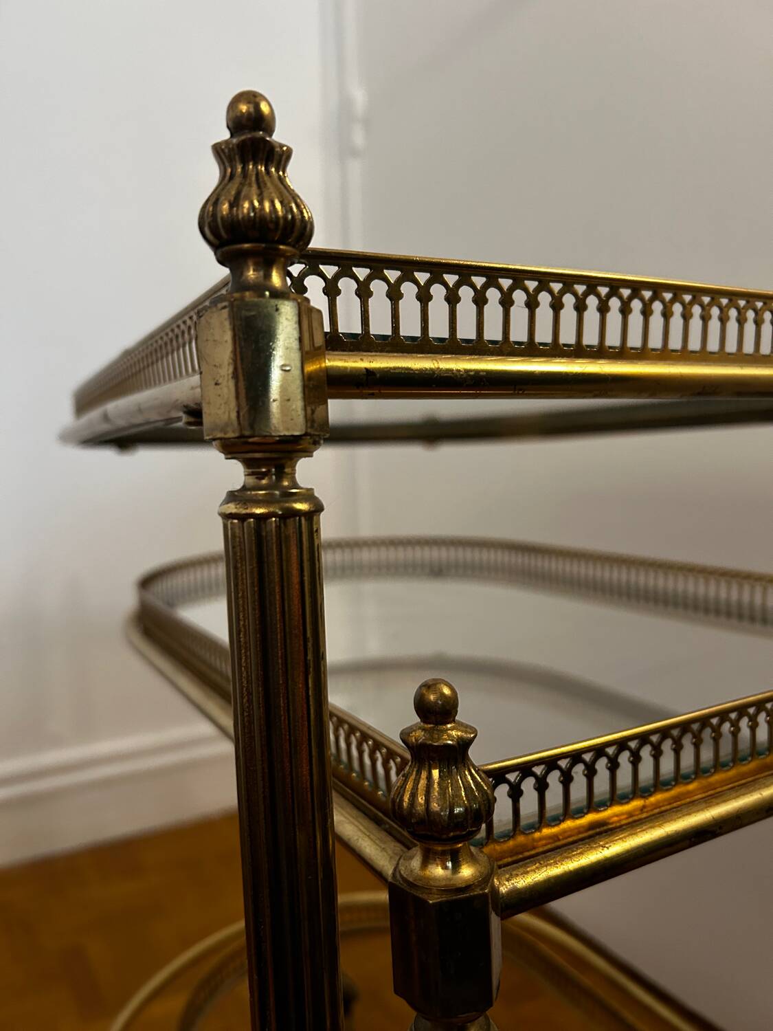 Brass and glass nesting table