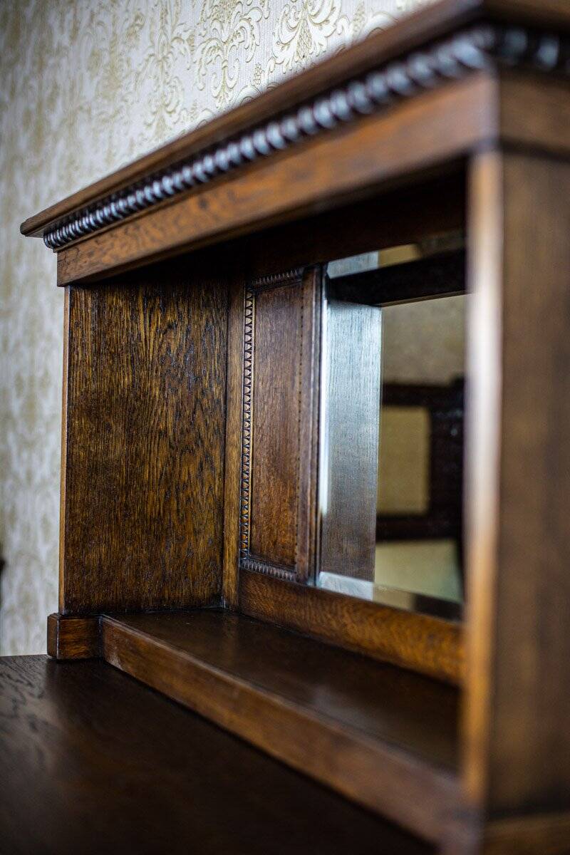 Large Oak Sideboard with Mirror, 1930s