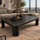 Industrial coffee table in riveted metal from around 1920 – black patina – 145 × 80 cm