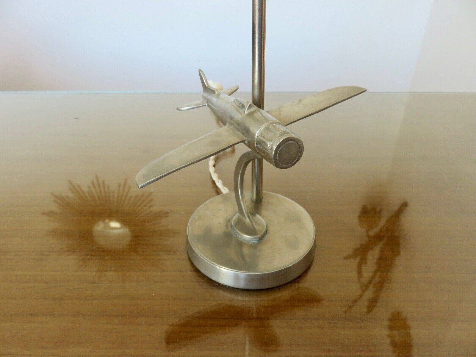 “Airplane” lamp in nickel-plated brass from the 40s and 50s