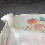 Vintage patterned painted glass pendant lampshade, Czechoslovakia