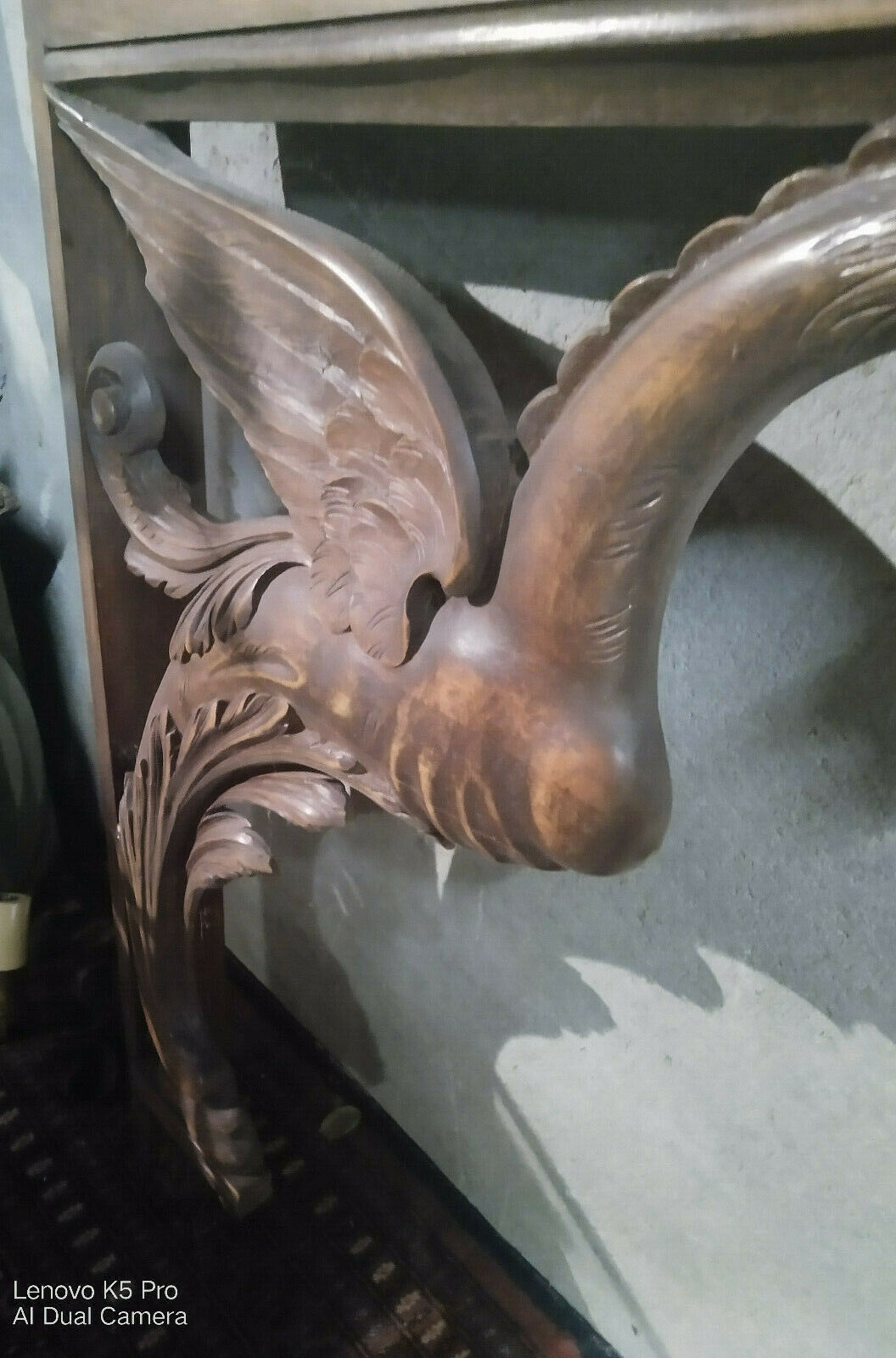 Frame Renaissance-style walnut mantelpiece