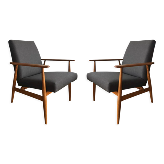 Ensemble de deux fauteuils gris par Henryk Lis, Europe, années 1960