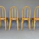 Set of 4 THONET chairs No. A 738 from 1920, caned - bistro -