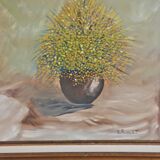 Painting on canvas and its frame