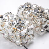 Large gold-plated & crystal glass flush mount light from kinkeldey, 1970s