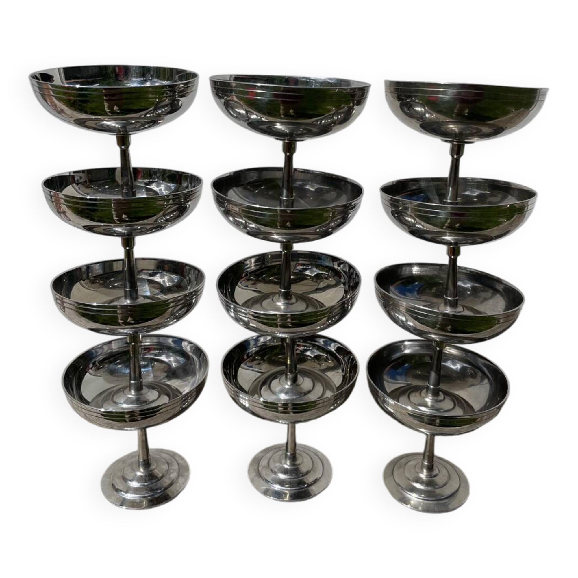 12 coupes Rémy Letang inox 1970