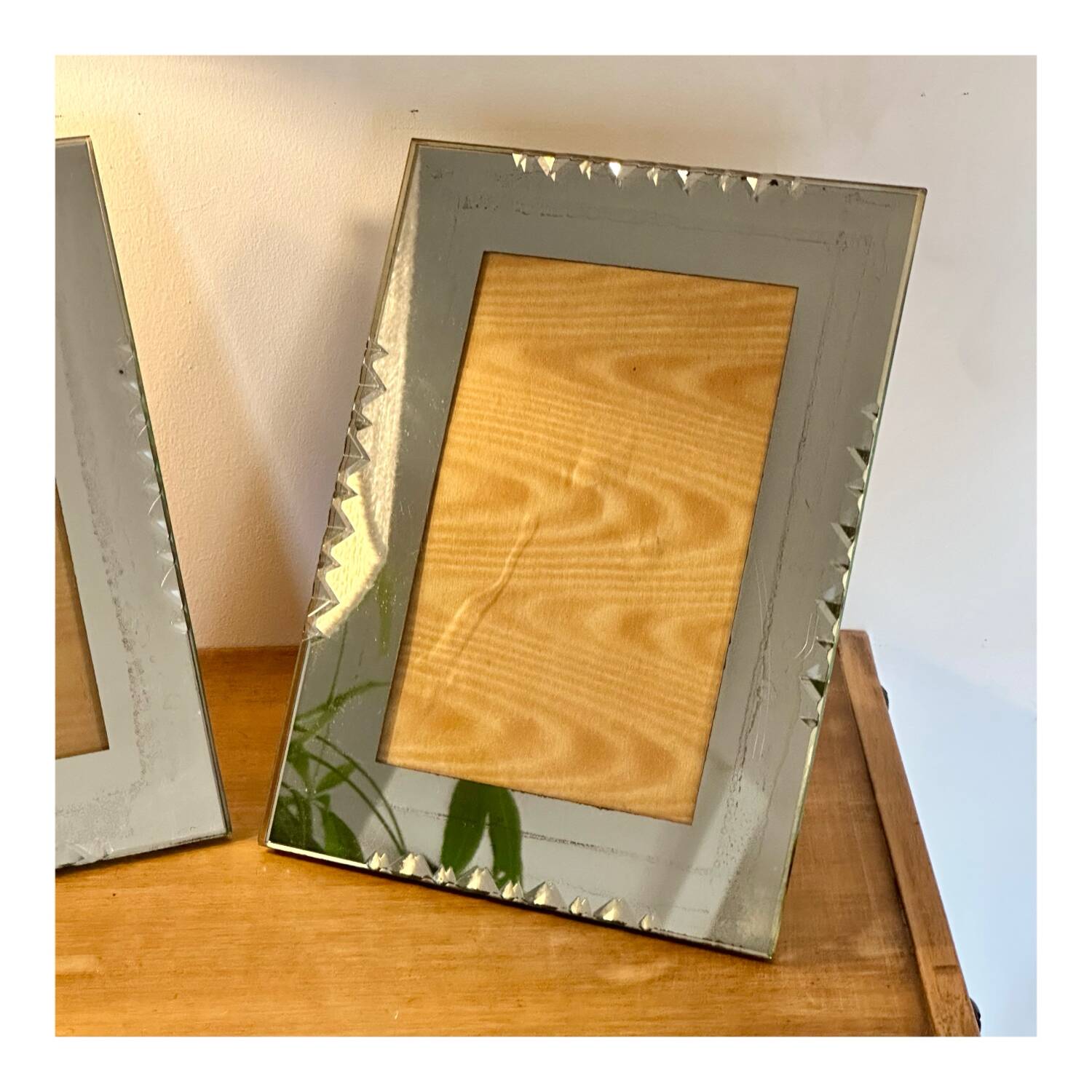 Art deco beveled mirror photo frame