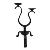 Brutalist wrought iron candle holder. Birds .