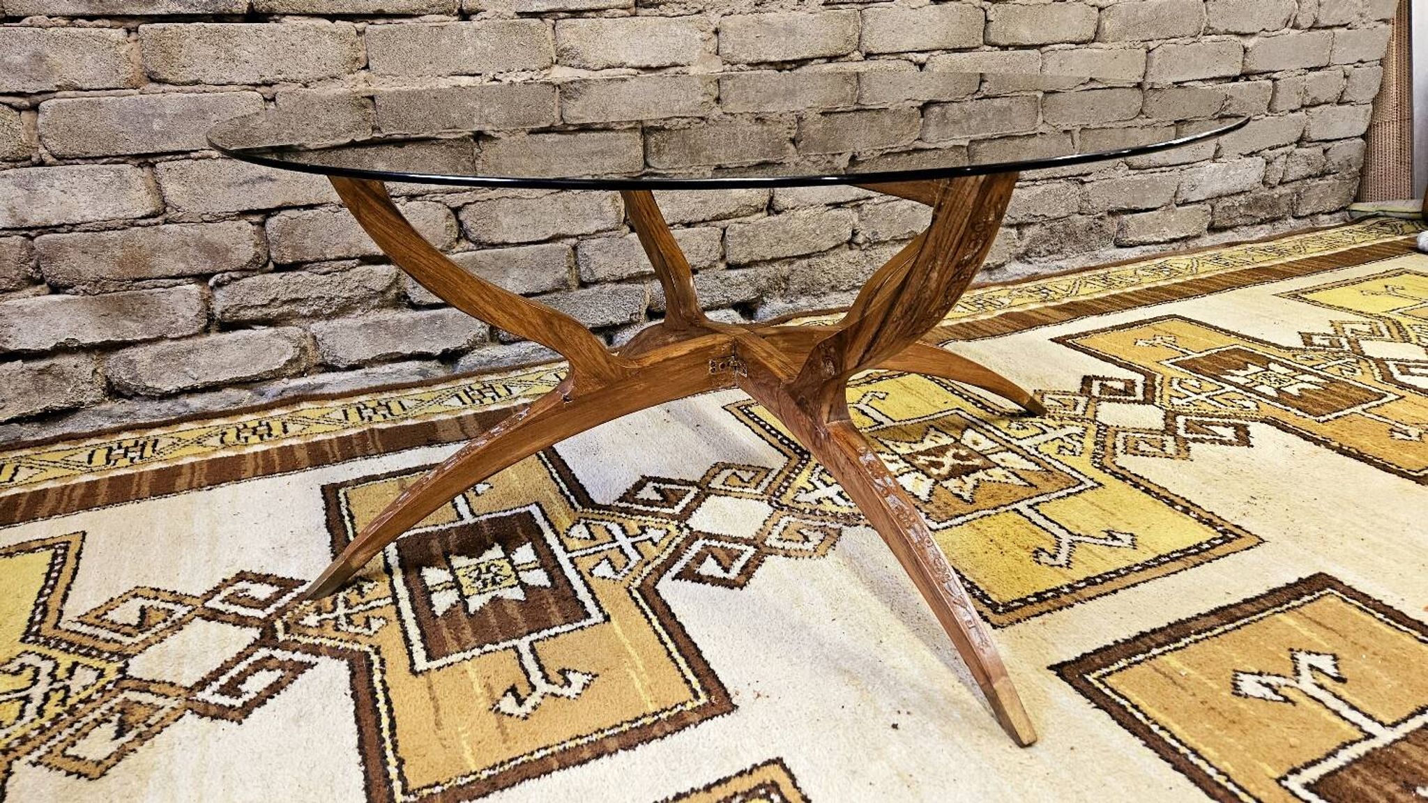 1960s vintage spider leg coffee table