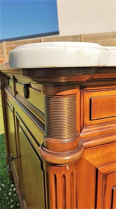 Wooden marble tray dresser