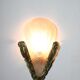 Art deco glass and brass wall sconce