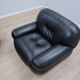 Pair of Mobil Girgi Sapporo armchairs black leather Italy 1970s