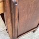 Art Deco bedside table in walnut, black marble top, circa 1920.