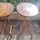 Oval teak wooden folding boat table 1970 Wooden side table sold individually