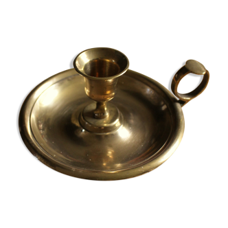 Brass candle holder cellar rat round handle
