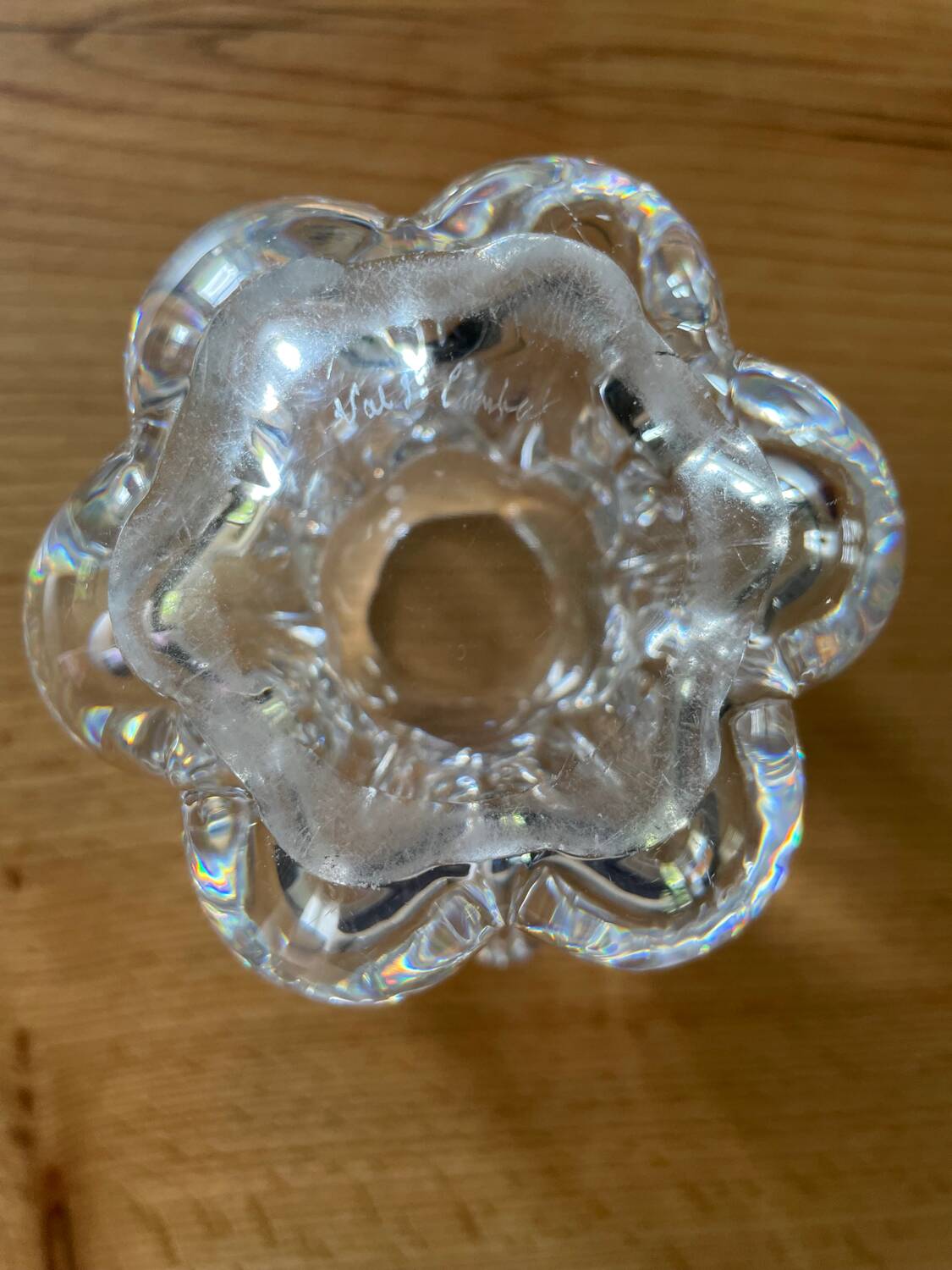 Val Saint Lambert: crystal vase stamped around 1960