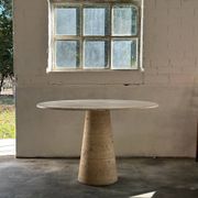 Table à manger en travertin Up & Up, Italie, années 1970