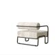 Tubular design armchair in Bauhaus style – Cream ribbed fabric