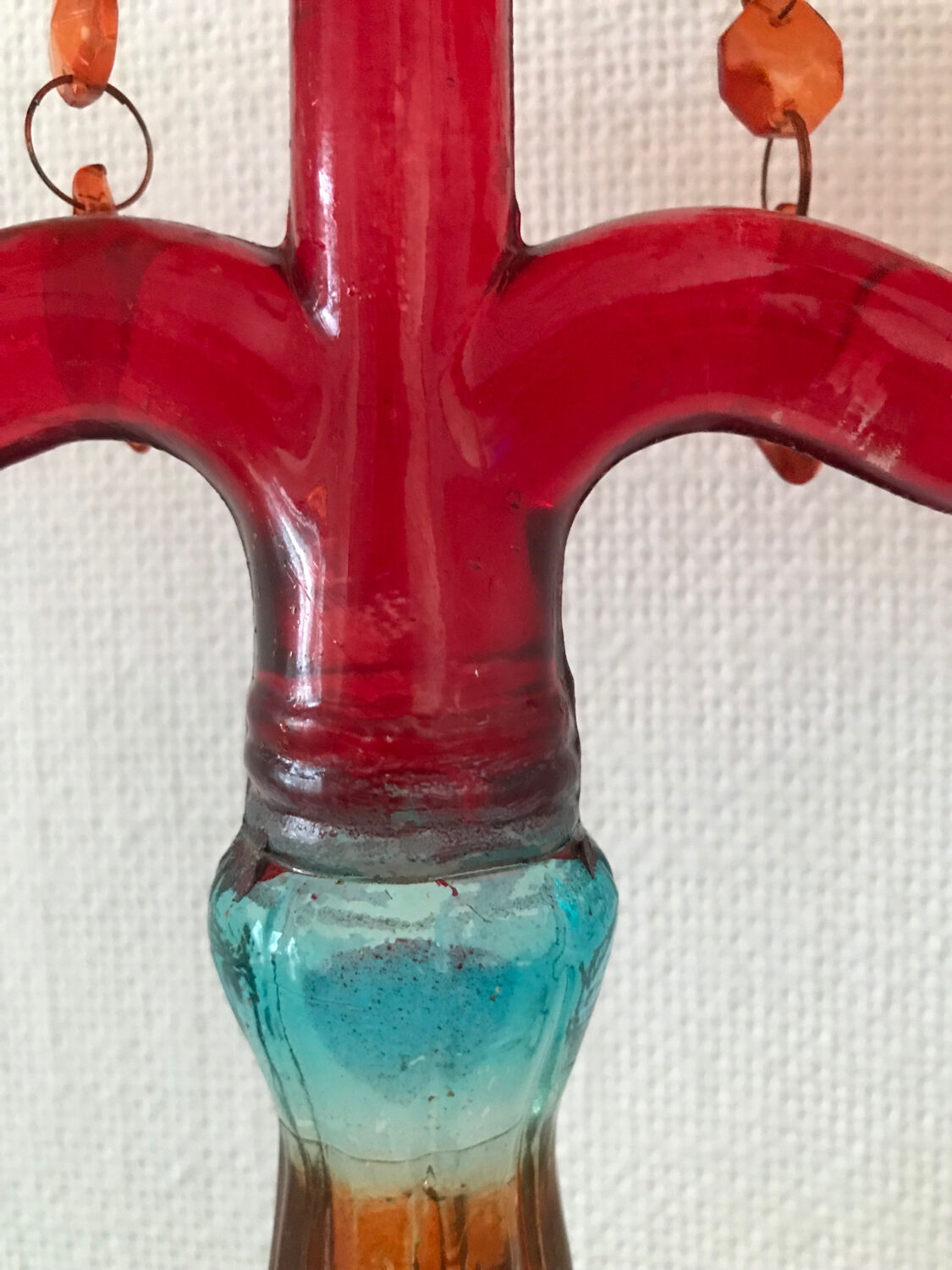 Candlestick glass tassels colors baroque chandelier