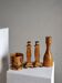 Carved wooden candle holders and bowl set | Sweden | 1970s