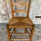 Antique Turned Wood Chair + Woven Straw Seat #D822