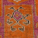 Orange & Pink Oushak Runner Rug, 103x325Cm