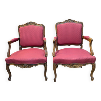 Paire de fauteuils louis XV