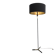 Designer floor lamp in black lacquered metal and brass