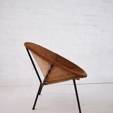 Vintage balloon suede easy chair, 1960s, Hungary