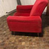 Vintage armchair from the 60s/70s in red velvet