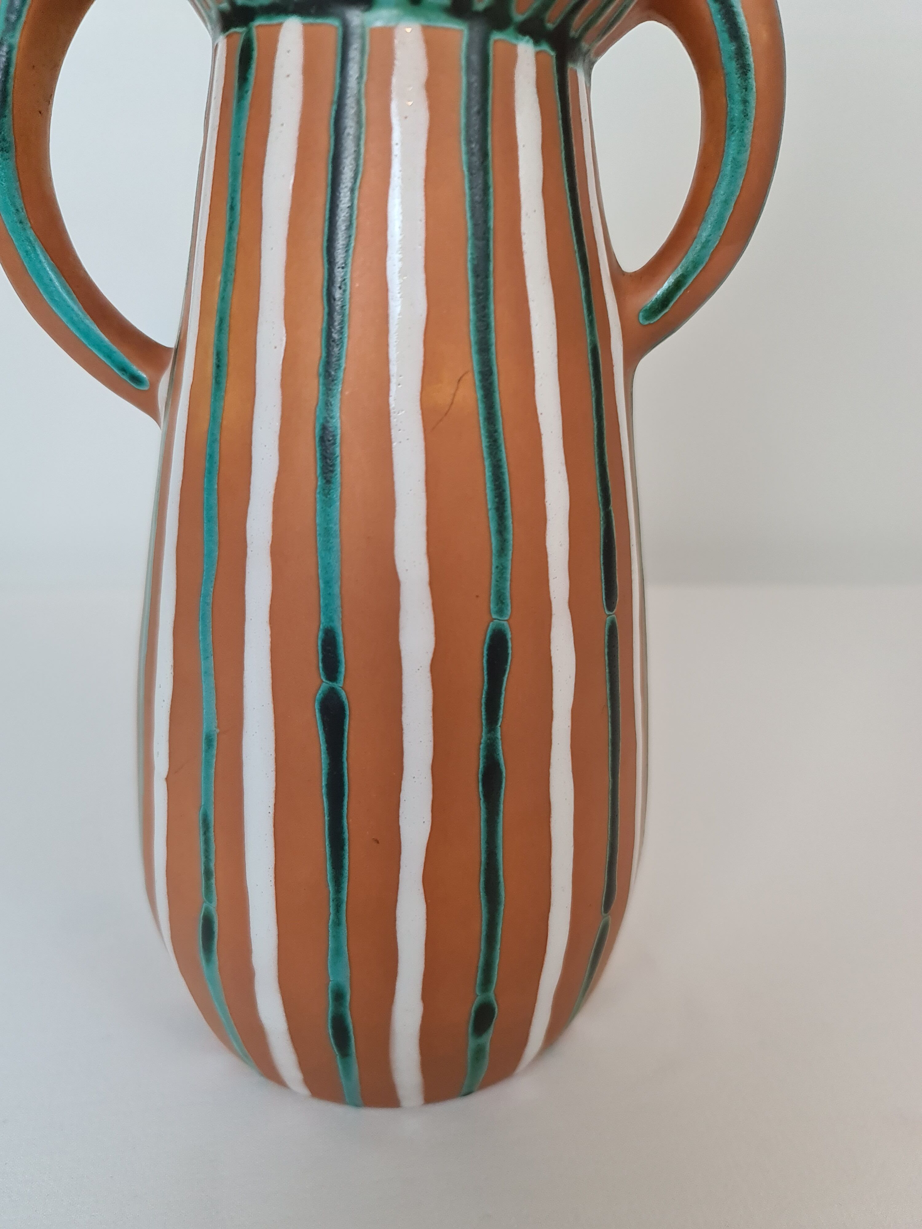 Gabriel Fourmaintraux 2-handle ceramic vase 1960