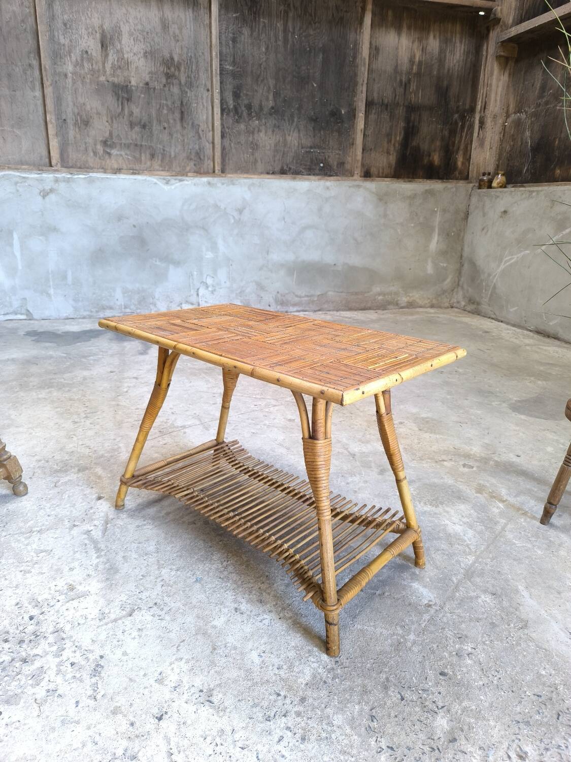 Vintage rattan coffee table