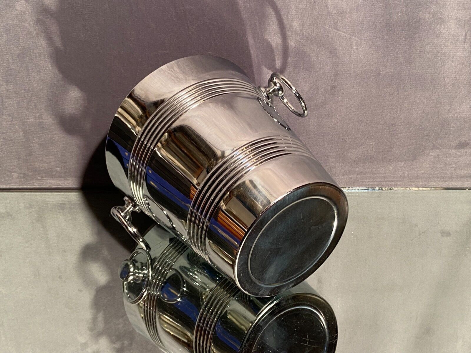 Champagne bucket with stainless steel handles