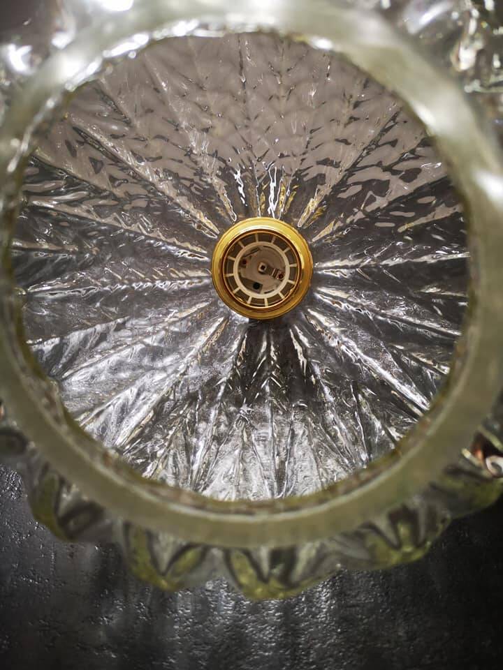 Geometric glass pendant light