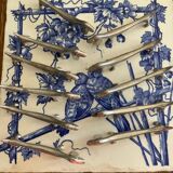 Set of 11 dachshund dog knife holders