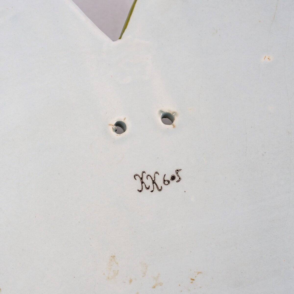 Desvres earthenware wall vase - Three Leaf Clover - period: 20th Century