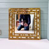 Brutalist mirror in solid bronze, 1970s