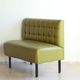 Bench padded bistro in khaki green leatherette 50/60