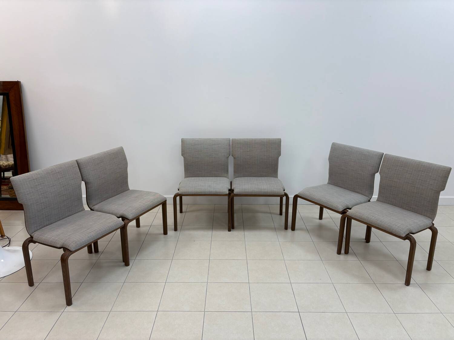 Chaises en noyer encastrable, Sauder designare, années 1960, USA