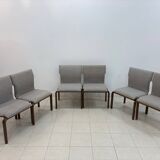 Nesting walnut chairs, Sauder designare, 1960s, USA