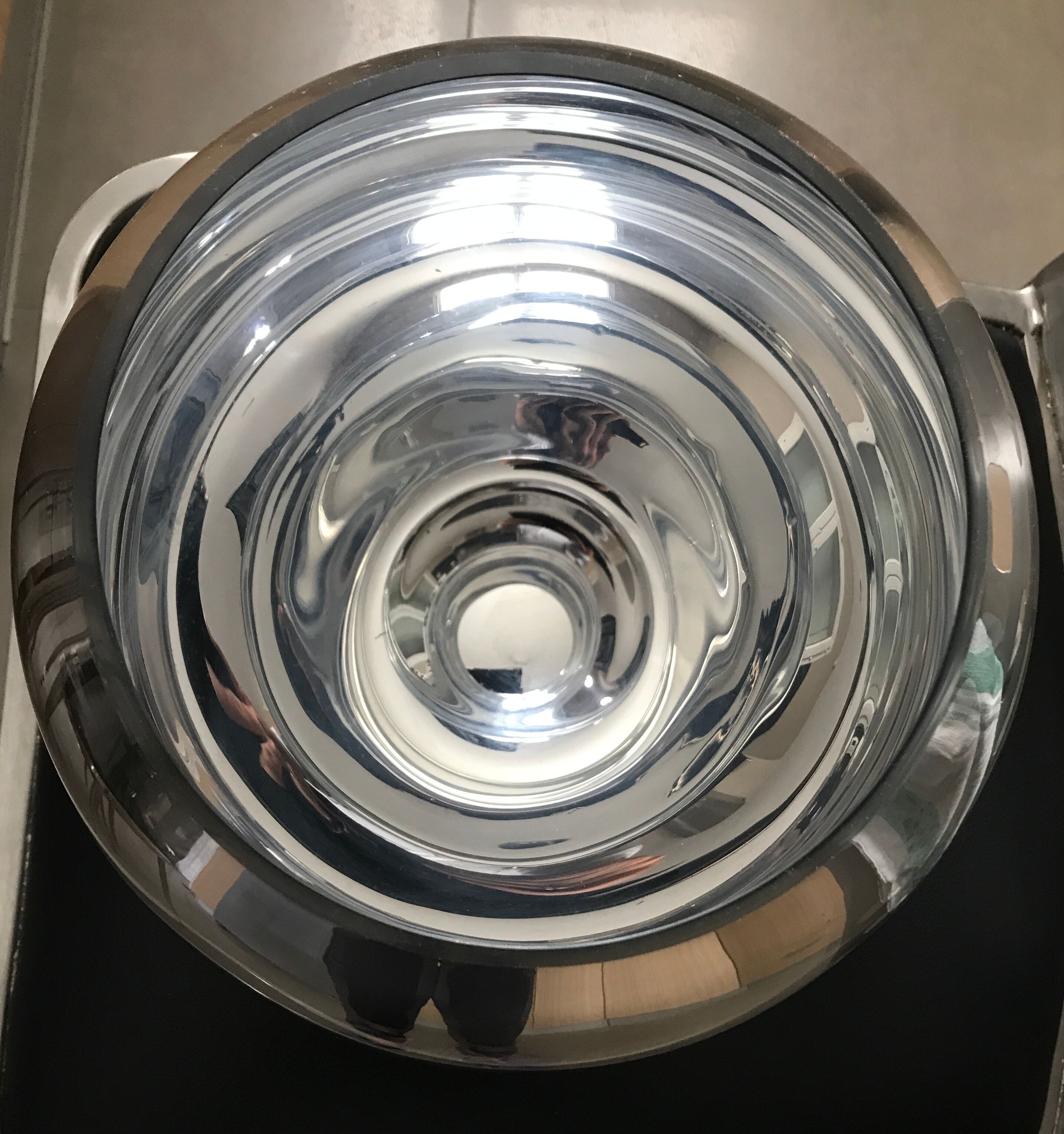 Vase form boule in smooth verre effect chromé or silver mercury 22 cm