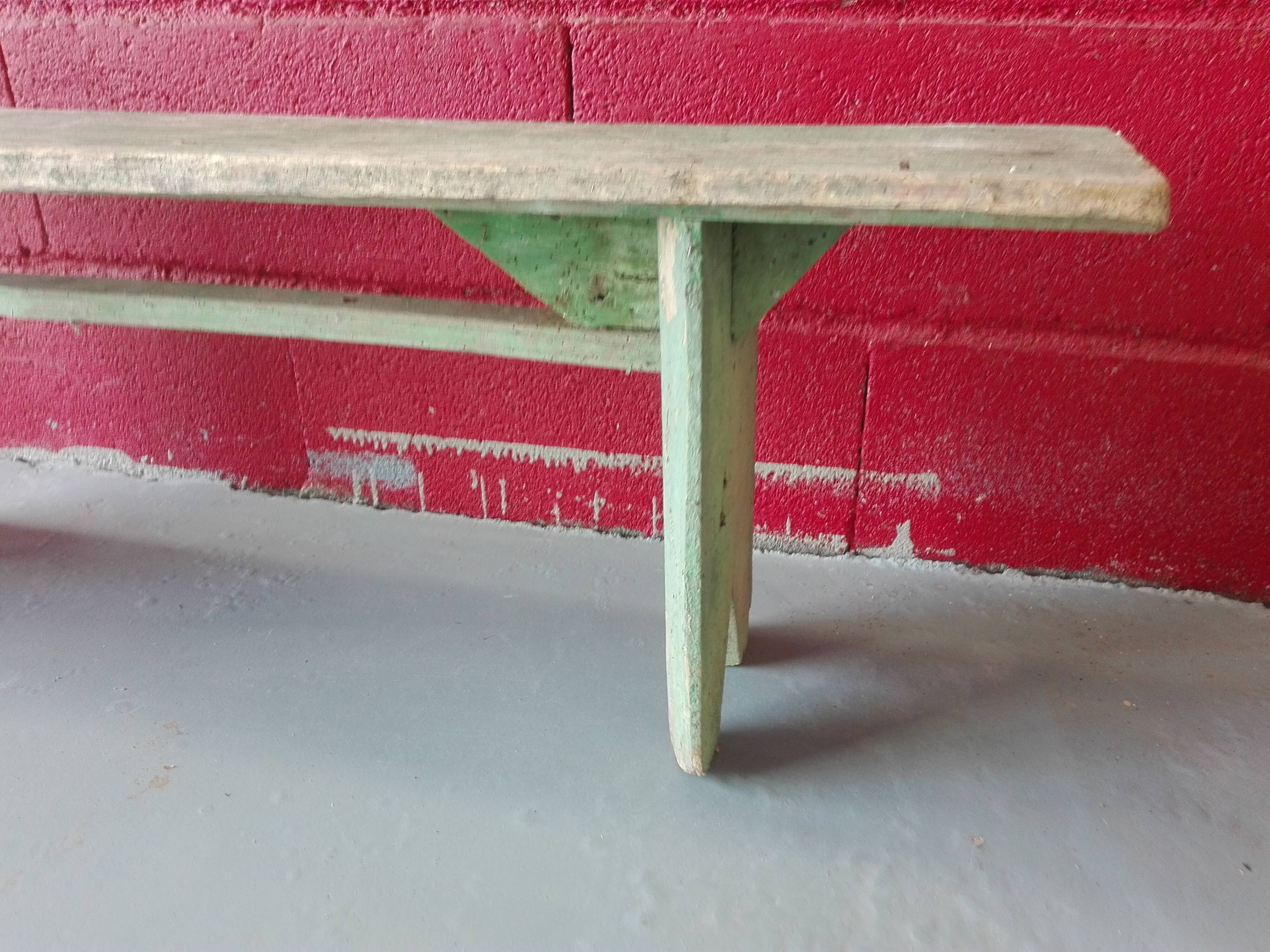 Original green patina bench