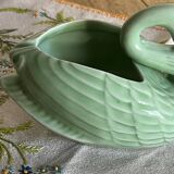 Almond green ceramic swan