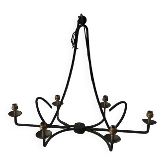 large wrought iron chandelier / 60s