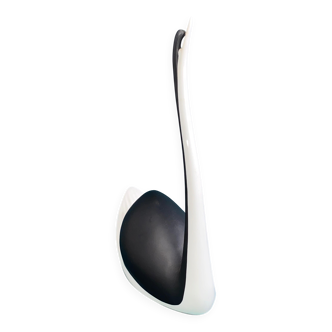 Black and white porcelain swan figurine from Czechoslovakia by Jaroslav Jezek Royal Dux 1960s